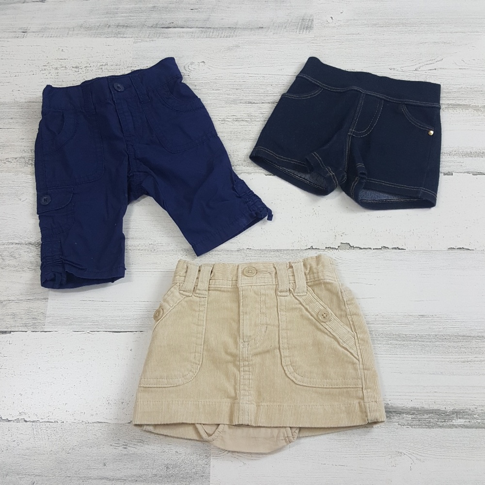 Girl 3 Piece Pants/Shorts/Skirt Set 6-12 months